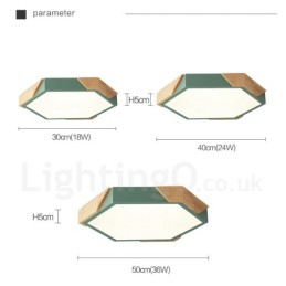 Dimmable Macaron Ultra thin Multi Colours Wood Ceiling Light with Acrylic Shade Ceiling Lamp Nordic Style