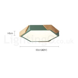 Dimmable Macaron Ultra thin Multi Colours Wood Ceiling Light with Acrylic Shade Ceiling Lamp Nordic Style
