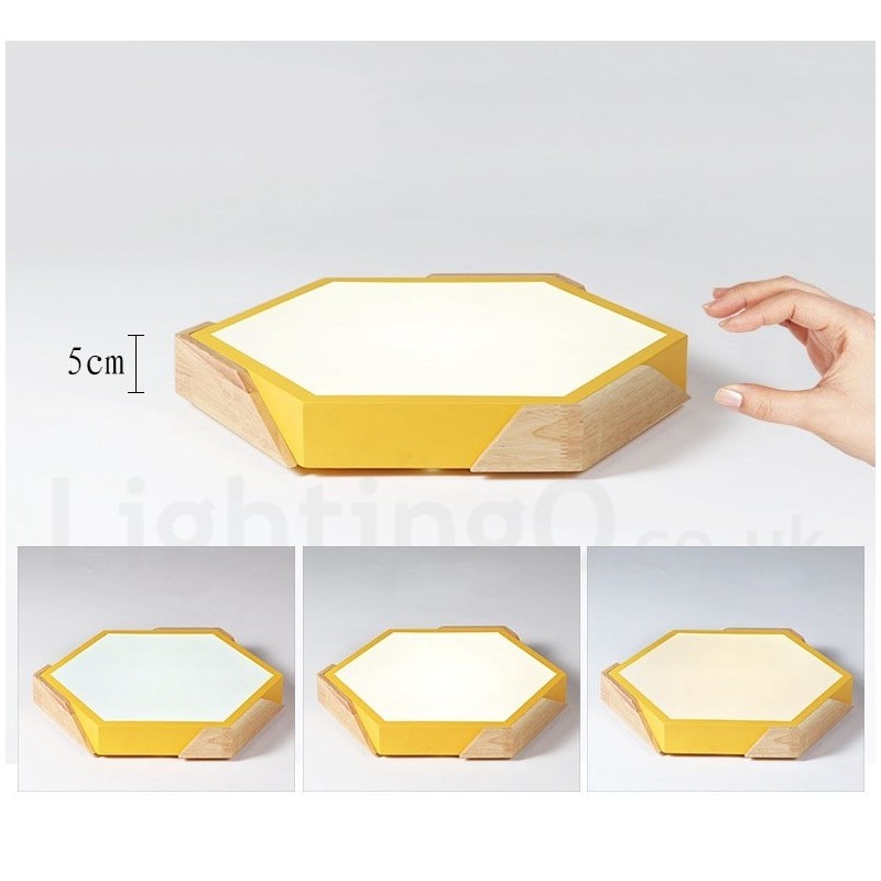 Dimmable Macaron Ultra thin Multi Colours Wood Ceiling Light with Acrylic Shade Ceiling Lamp Nordic Style