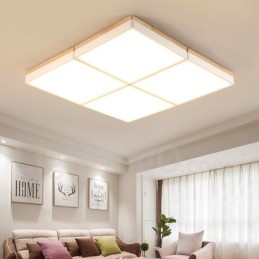 Large Square Dimmable Macaron Ultra thin Multi Colours Wood Ceiling Light with Acrylic Shade Ceiling Lamp Nordic Style