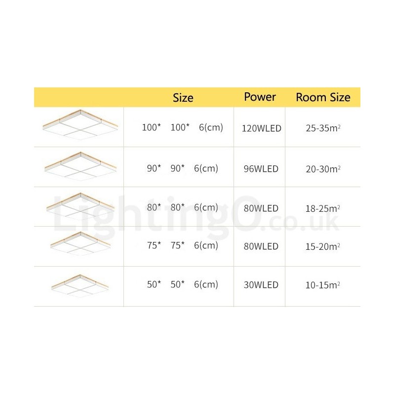 Large Square Dimmable Macaron Ultra thin Multi Colours Wood Ceiling Light with Acrylic Shade Ceiling Lamp Nordic Style
