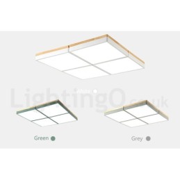 Large Square Dimmable Macaron Ultra thin Multi Colours Wood Ceiling Light with Acrylic Shade Ceiling Lamp Nordic Style