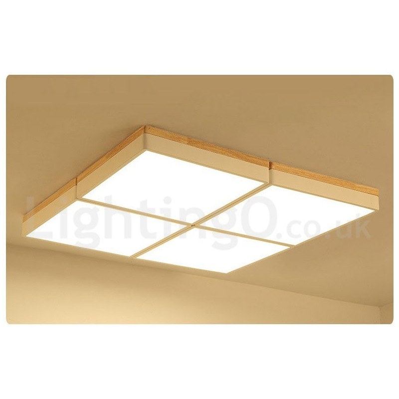 Large Square Dimmable Macaron Ultra thin Multi Colours Wood Ceiling Light with Acrylic Shade Ceiling Lamp Nordic Style