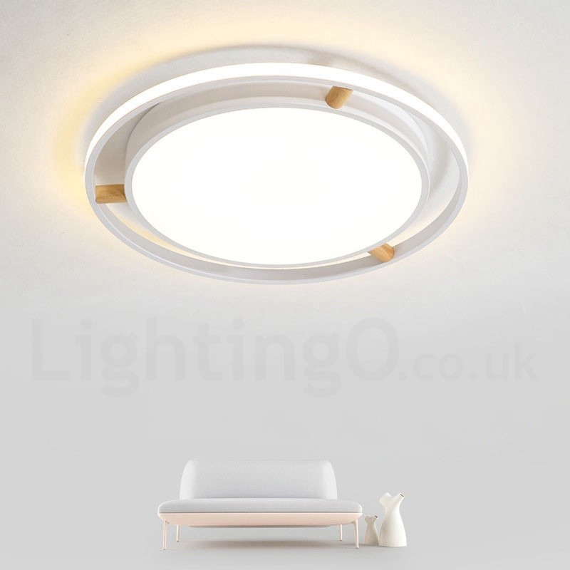 Dimmable Macaron Ultra thin Multi Colours Wood Round Ceiling Light with Acrylic Shade Ceiling Lamp Nordic Style