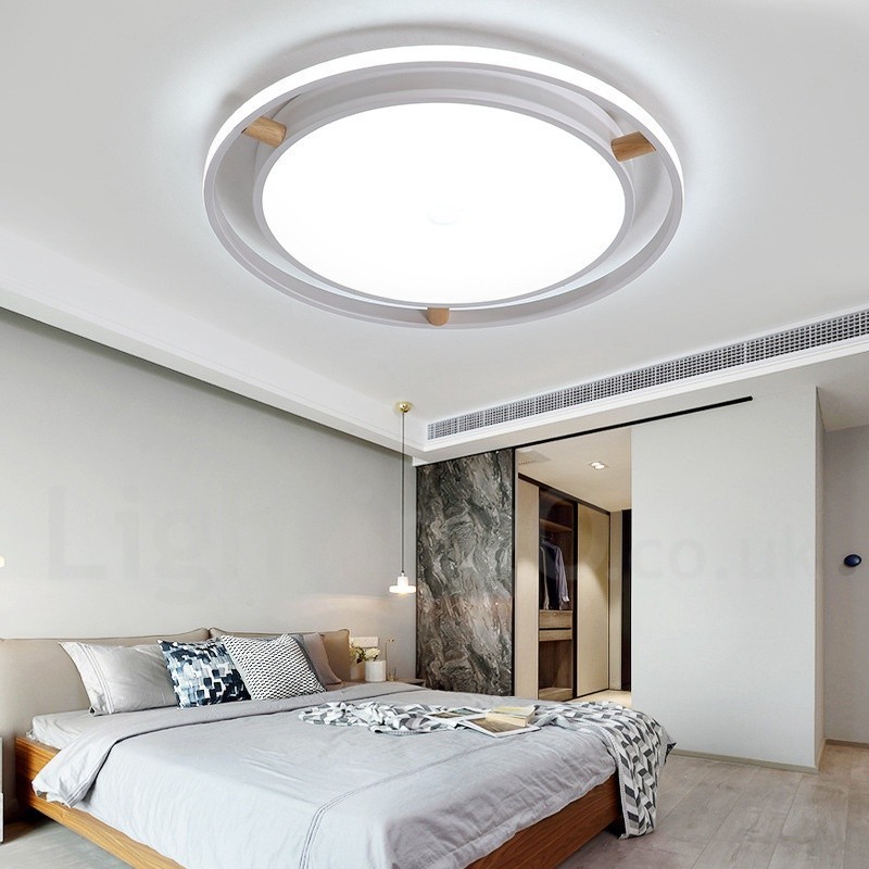 Dimmable Macaron Ultra thin Multi Colours Wood Round Ceiling Light with Acrylic Shade Ceiling Lamp Nordic Style