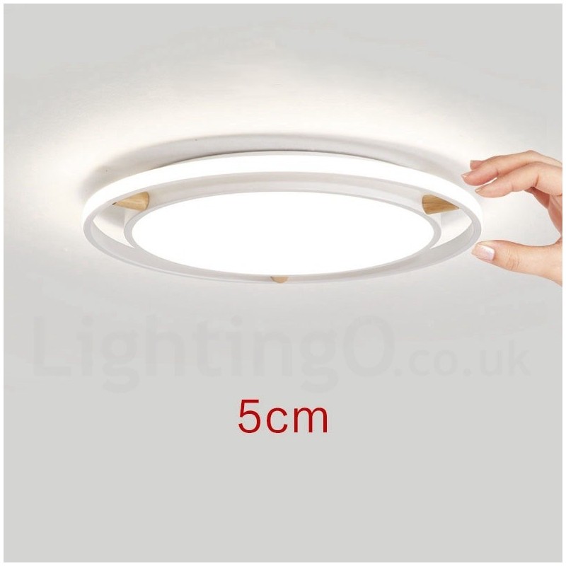 Dimmable Macaron Ultra thin Multi Colours Wood Round Ceiling Light with Acrylic Shade Ceiling Lamp Nordic Style