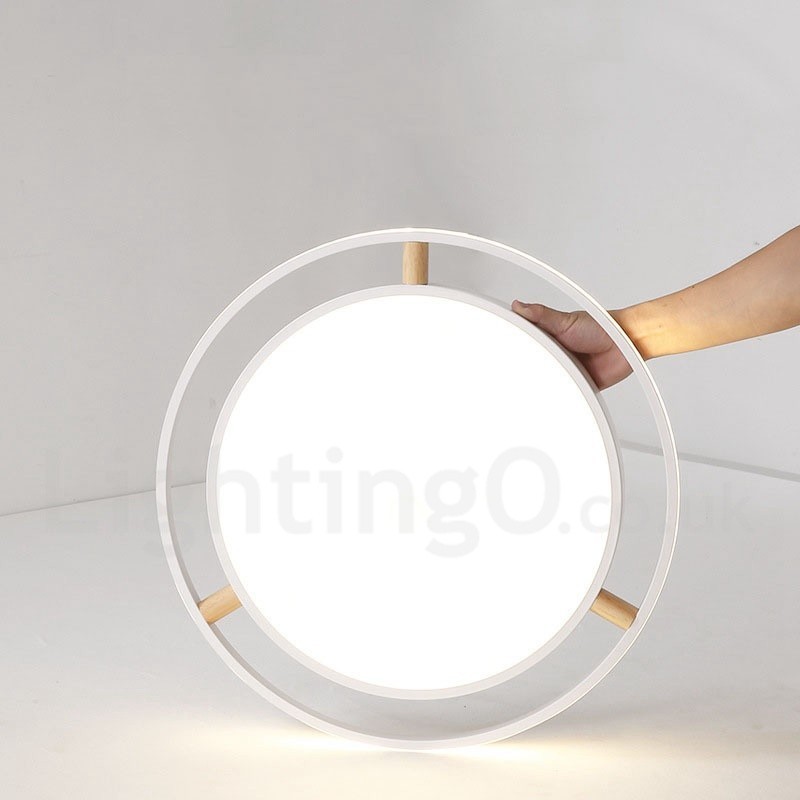 Dimmable Macaron Ultra thin Multi Colours Wood Round Ceiling Light with Acrylic Shade Ceiling Lamp Nordic Style