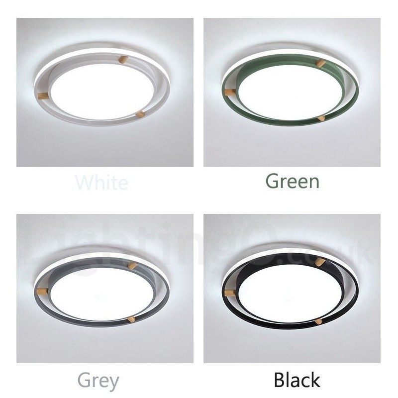 Dimmable Macaron Ultra thin Multi Colours Wood Round Ceiling Light with Acrylic Shade Ceiling Lamp Nordic Style