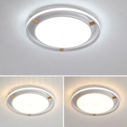 Dimmable Macaron Ultra thin Multi Colours Wood Round Ceiling Light with Acrylic Shade Ceiling Lamp Nordic Style