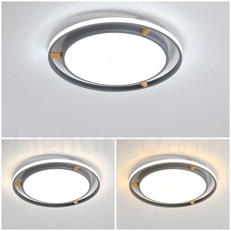 Dimmable Macaron Ultra thin Multi Colours Wood Round Ceiling Light with Acrylic Shade Ceiling Lamp Nordic Style