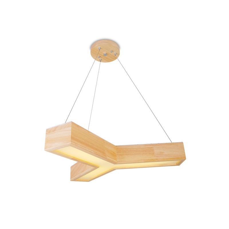 Wood Modern Triangle Pendant Light