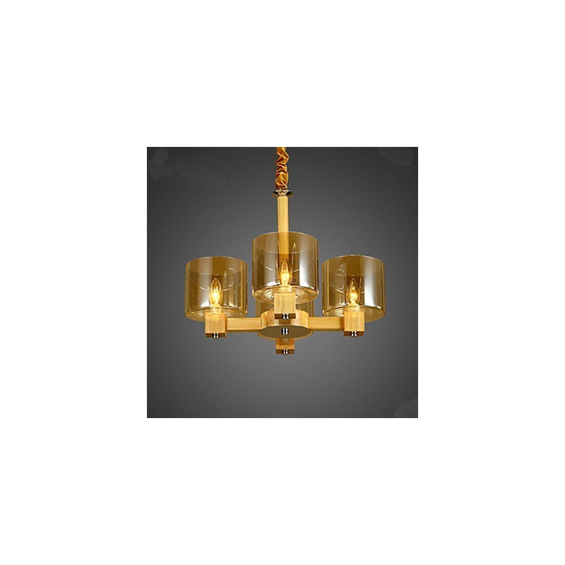 Fashion Pendant lamp Table Wooden Glass Cover
