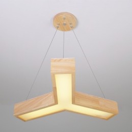 Wood Modern Triangle Pendant Light