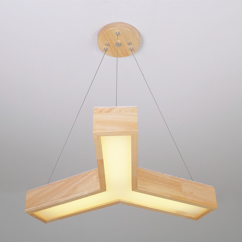 Wood Modern Triangle Pendant Light