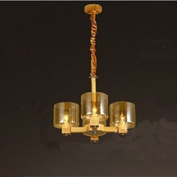 Fashion Pendant lamp Table Wooden Glass Cover