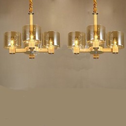 Fashion Pendant lamp Table Wooden Glass Cover