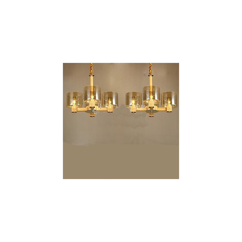 Fashion Pendant lamp Table Wooden Glass Cover