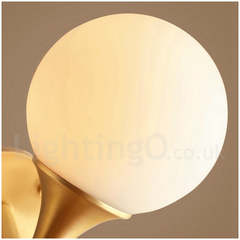 4 Light Pure Brass Modern Contemporary Simple Rustic Retro Vintage Flush Mount Ceiling Light with Glass Shades