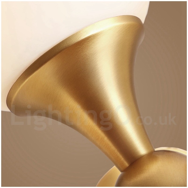 4 Light Pure Brass Modern Contemporary Simple Rustic Retro Vintage Flush Mount Ceiling Light with Glass Shades