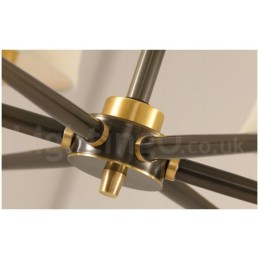 Pure Brass Large Luxurious Rustic Retro Vintage Brass Pendant Chandelier with Fabric Shades