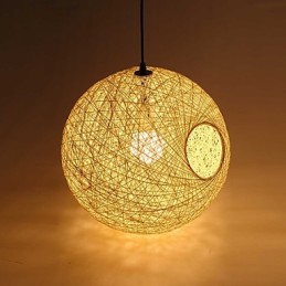 Country Simple Modern lamp Pastoral Rattan Lamp Hemp Ball Chandelier