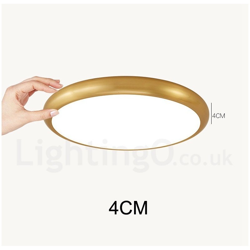 Ultra Thin Dimmable Modern Contemporary Nordic Style Flush Mount Brass Ceiling Lights with Acrylic Shade Also Can Be Used As Wall Light