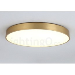 Ultra Thin 100% Brass Round Dimmable Modern Contemporary Nordic Style Flush Mount Brass Ceiling Lights with Acrylic Shade Also Can Be Used As Wall Light