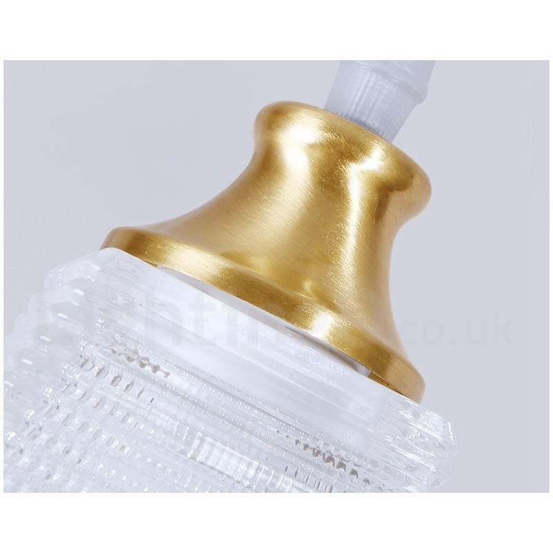 Pure Brass Rustic Lodge Nordic Style Pendant Light with Glass Shade