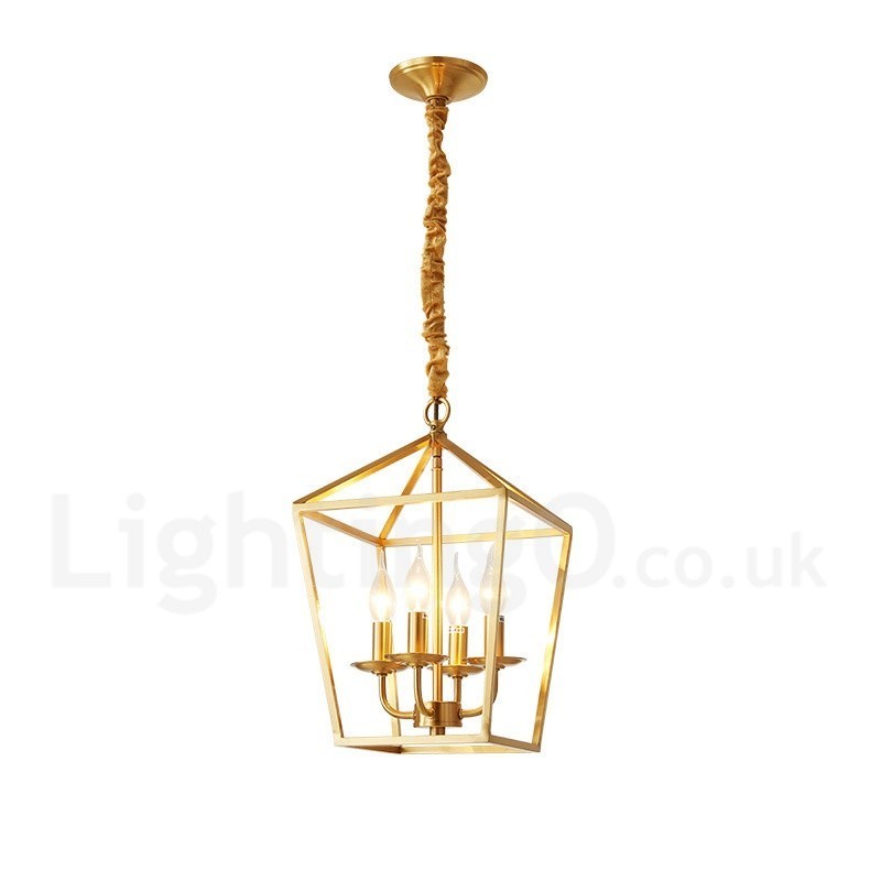 Pure Brass Rustic Lodge Nordic Style Pendant Light