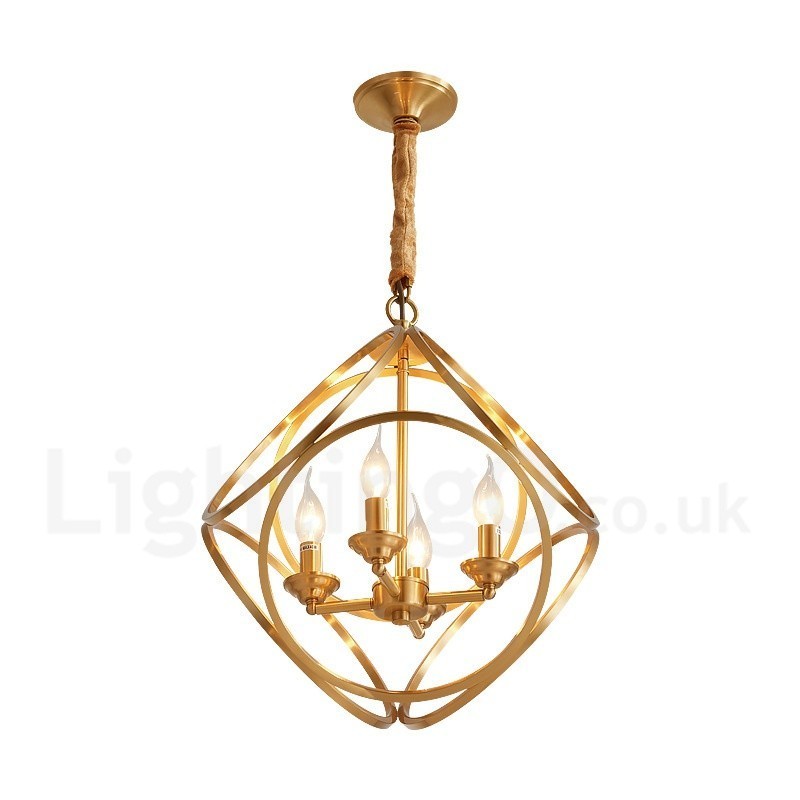 Pure Brass Rustic Lodge Nordic Style Pendant Light