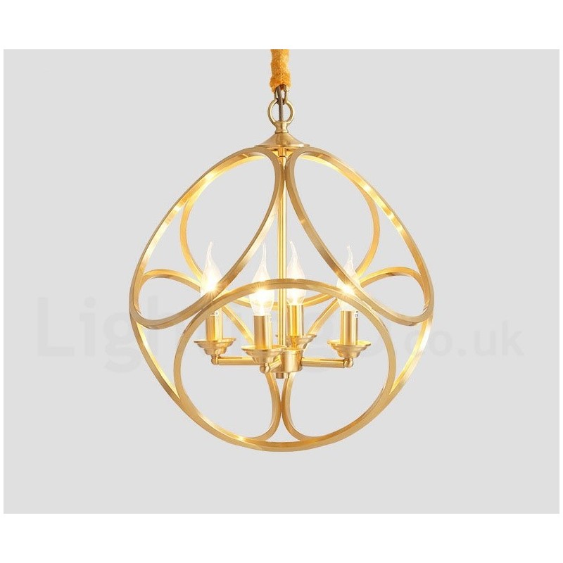 Pure Brass Rustic Lodge Nordic Style Pendant Light