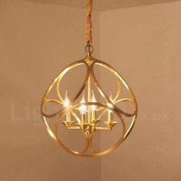 Pure Brass Rustic Lodge Nordic Style Pendant Light