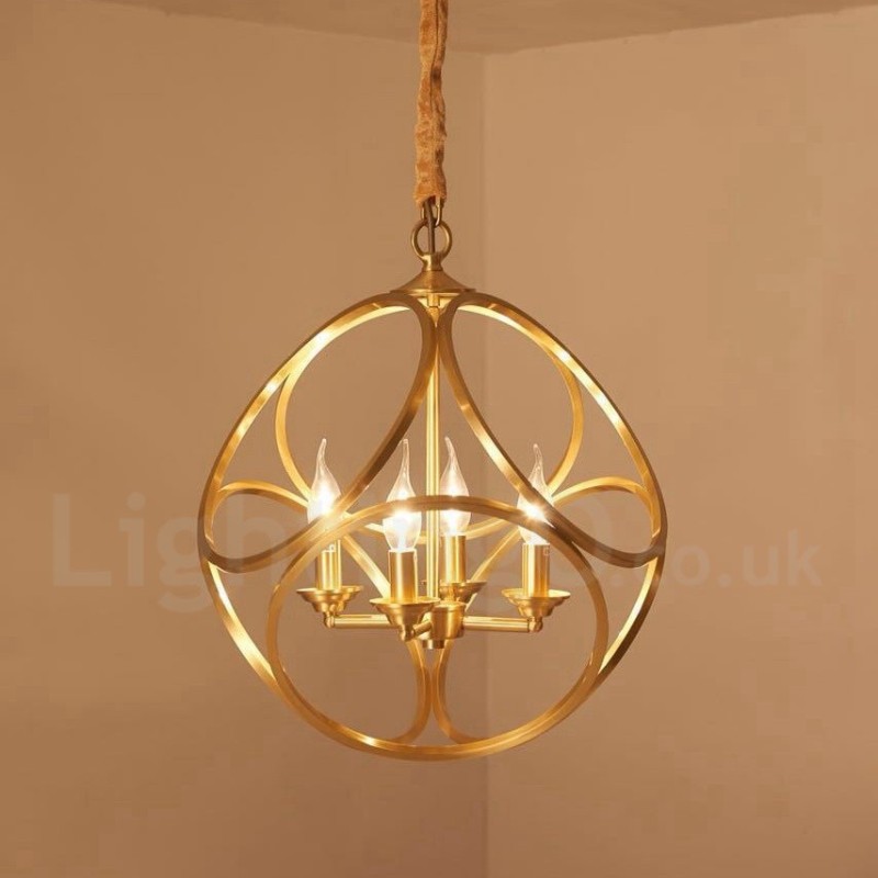 Pure Brass Rustic Lodge Nordic Style Pendant Light