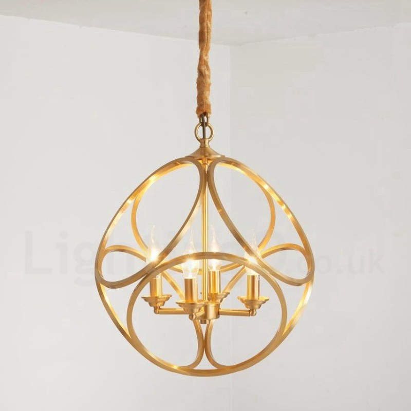 Pure Brass Rustic Lodge Nordic Style Pendant Light