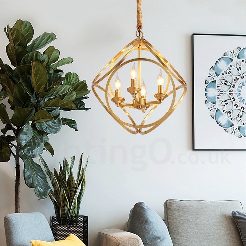 Pure Brass Rustic Lodge Nordic Style Pendant Light