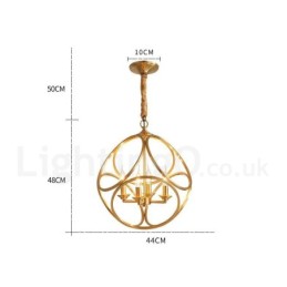 Pure Brass Rustic Lodge Nordic Style Pendant Light