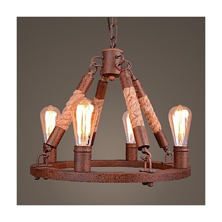 Vintage Rope Pendant Light Loft Creative Industrial Lamp American Style Decoration