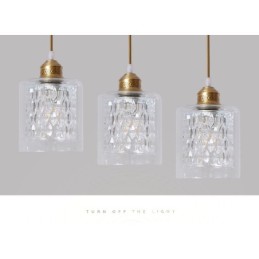 Pure Brass Rustic Lodge Nordic Style Pendant Light with Glass Shade