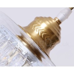 Pure Brass Rustic Lodge Nordic Style Pendant Light with Glass Shade