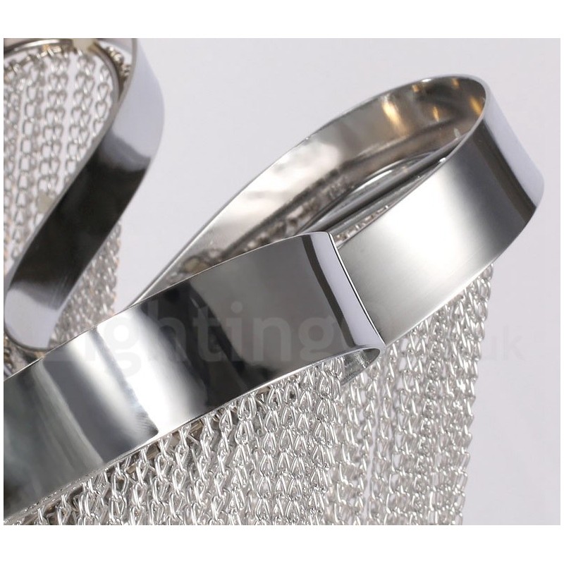 Aluminum Tassels Chandelier Designer Pendant Light Silver Colour