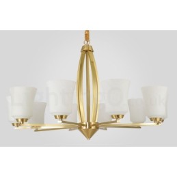 Retro Vintage Brass Pendant Chandelier with Glass Shades