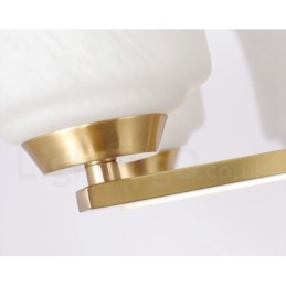 Retro Vintage Brass Pendant Chandelier with Glass Shades