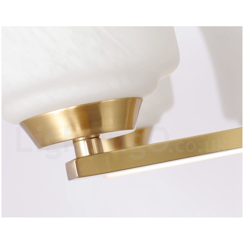 Retro Vintage Brass Pendant Chandelier with Glass Shades