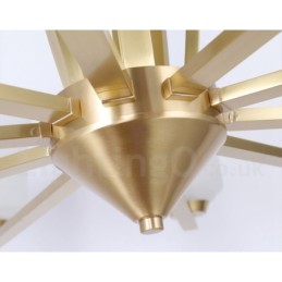 Retro Vintage Brass Pendant Chandelier with Glass Shades