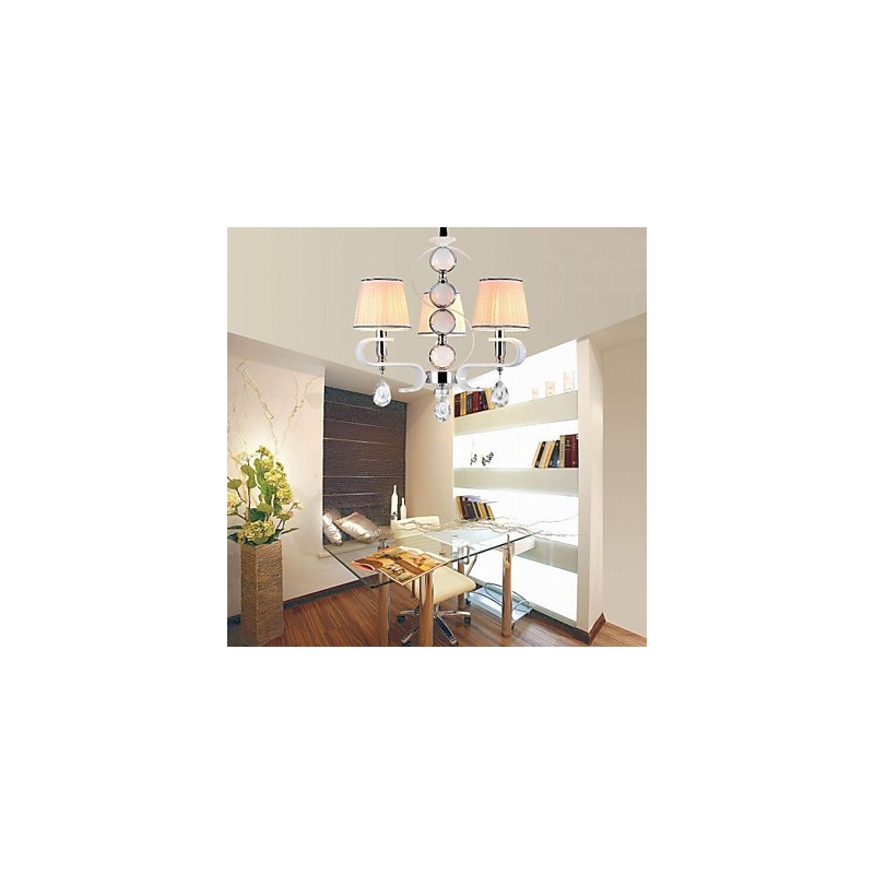 Fabric Chandelier 3 Light Modern Minimalist High Grade Lamp