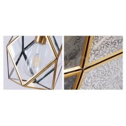 Pure Brass Rustic Lodge Nordic Style Pendant Light with Glass Shade