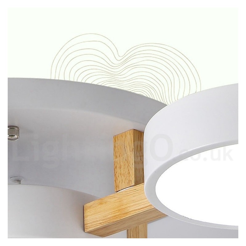 Wood Chandelier Modern Contemporary Nordic Style Flush Mount Ceiling Light with Acrylic Shade