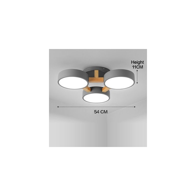 Wood Chandelier Modern Contemporary Nordic Style Flush Mount Ceiling Light with Acrylic Shade