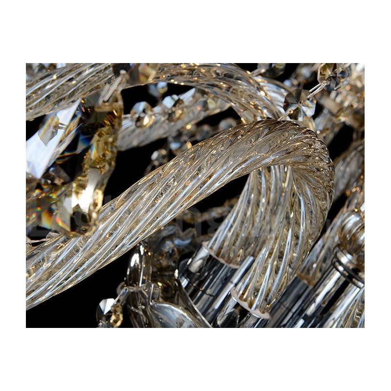 6 Lights Retro Cognac Color K9 Crystal Modern Chandelier