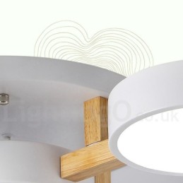 Wood Chandelier Modern Contemporary Nordic Style Flush Mount Ceiling Light with Acrylic Shade
